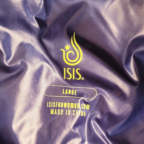 Isis Women's Shiny Blue Puffer Vest w/ Lt Green Trim, Size Large w/ DriDown Fill - Picture 3 of 7